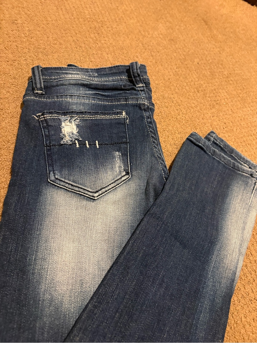 Machine brand Dark Wash Distressed Skinny Jeans